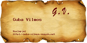 Guba Vilmos névjegykártya